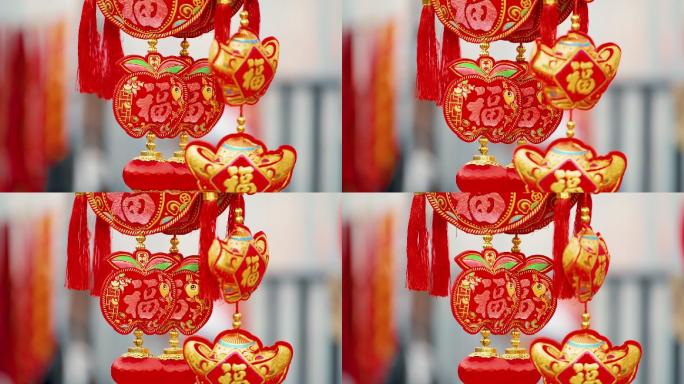 中国传统春节沈阳造化大集福字灯笼年味