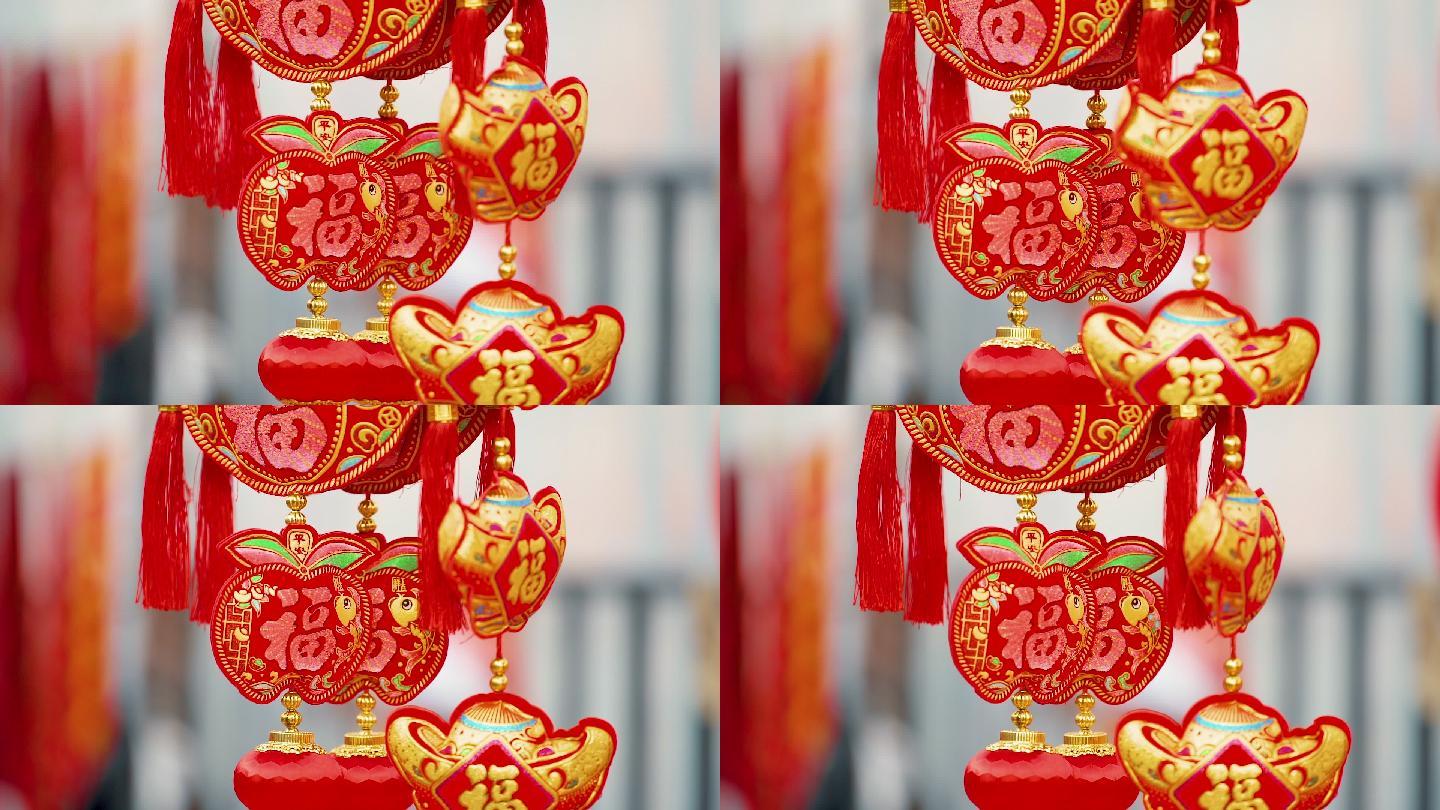中国传统春节沈阳造化大集福字灯笼年味