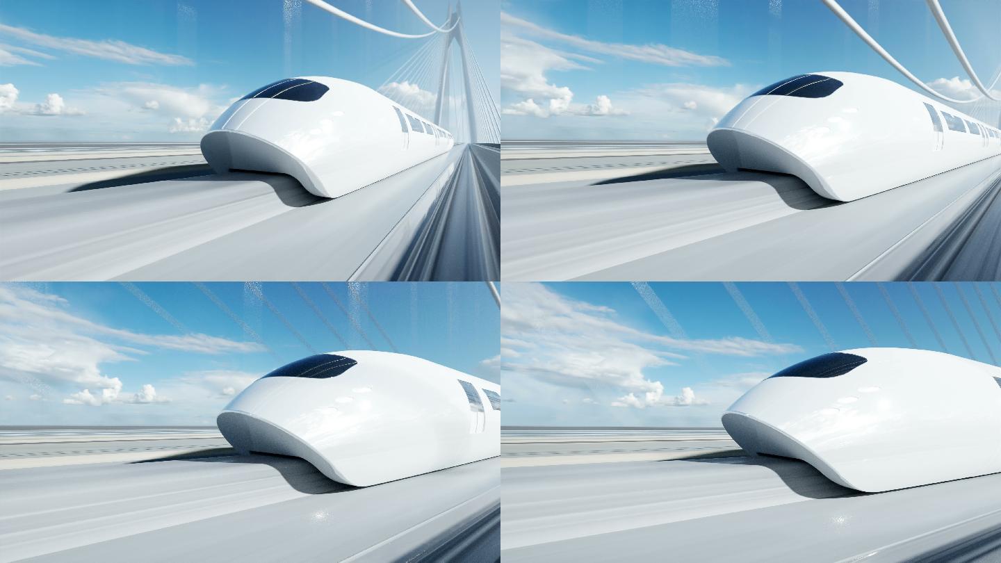 桥上未来派客车的3d模型