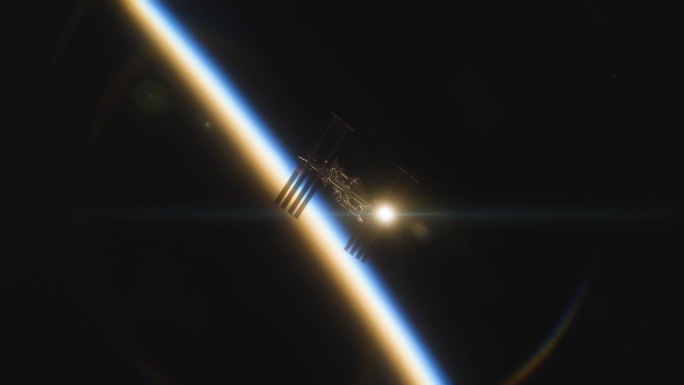 国际空间站动画太阳系科幻电影三维模型