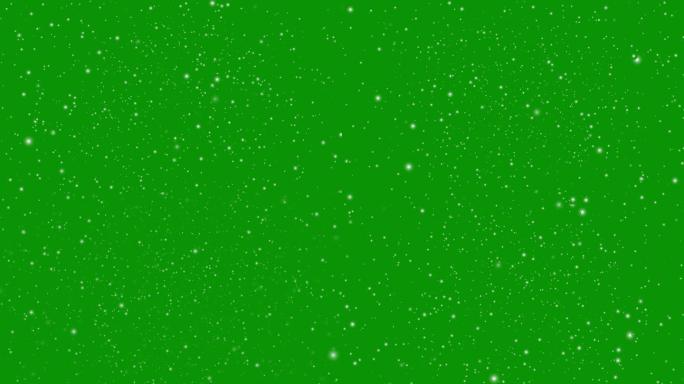 绿色屏幕背景动画上的星光效果。