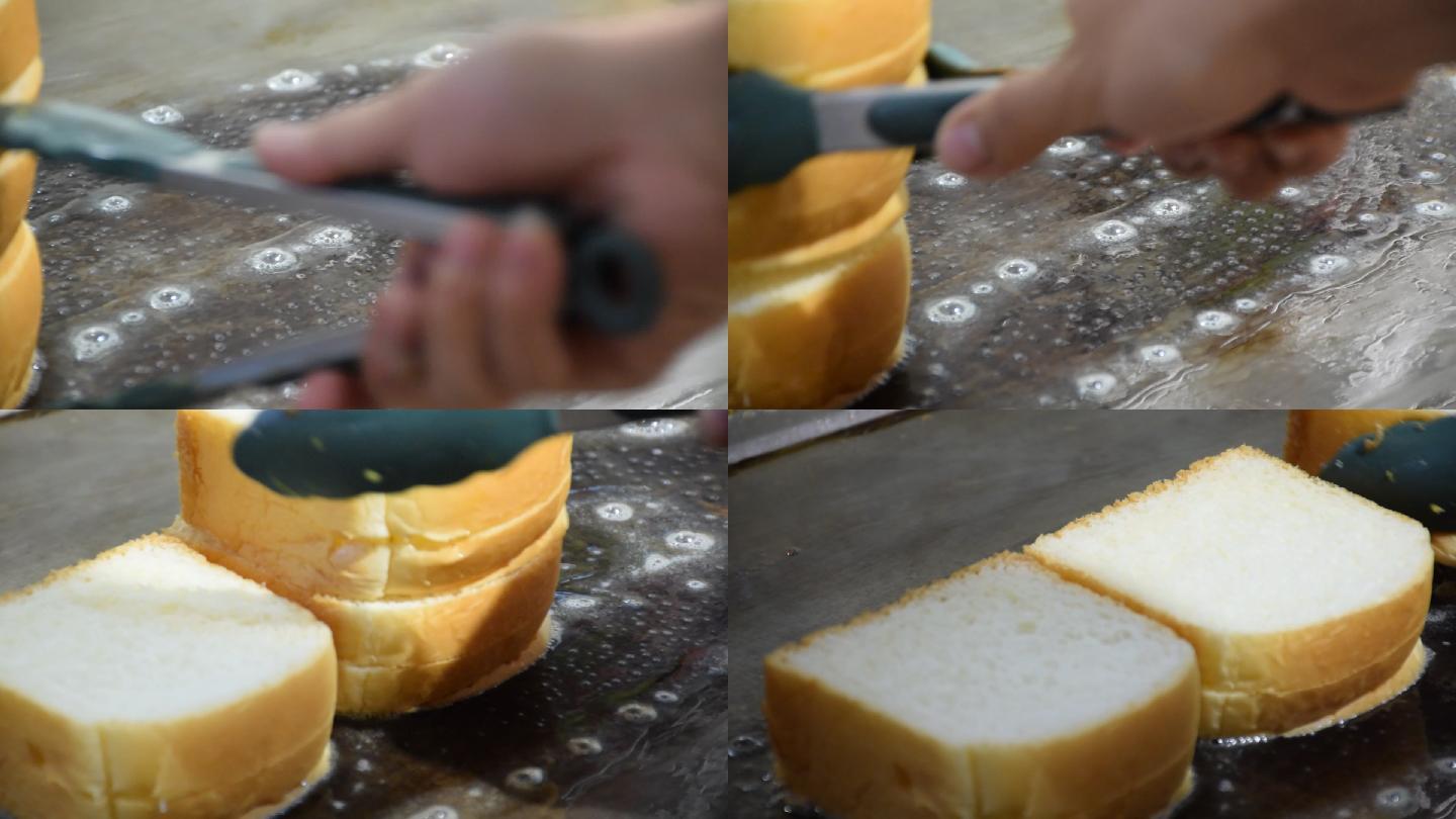 制作三明治 煎面包片