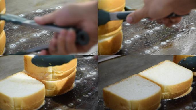 制作三明治 煎面包片
