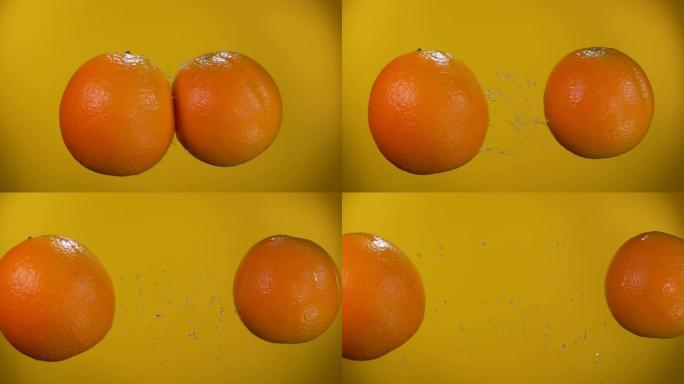 橘子相互碰撞维生素C维C广告天然饮品