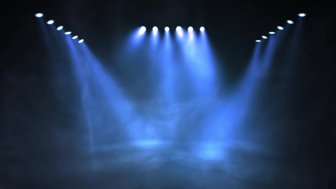 舞台灯光在演播室闪烁