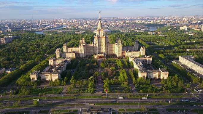 俄罗斯莫斯科国立大学的城市景观