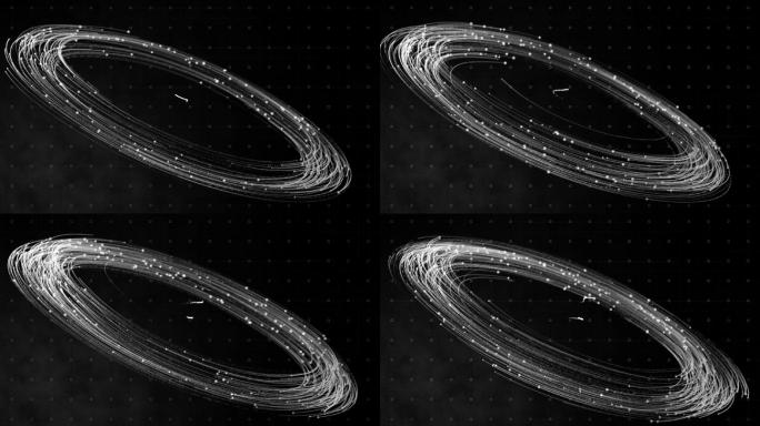3D数字黑白太空轨道