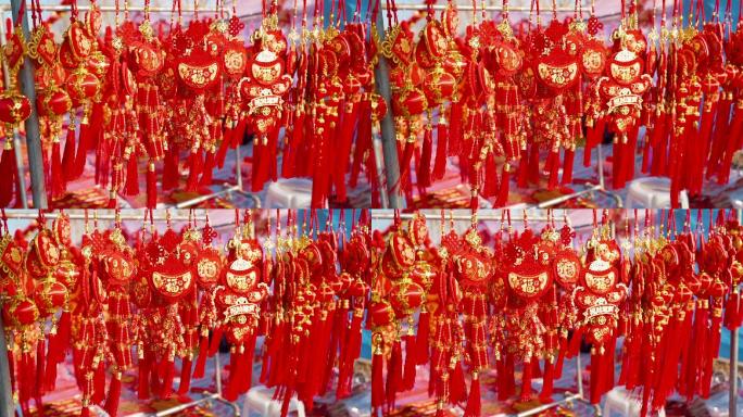 中国传统春节新年沈阳造化大集春联灯笼年味
