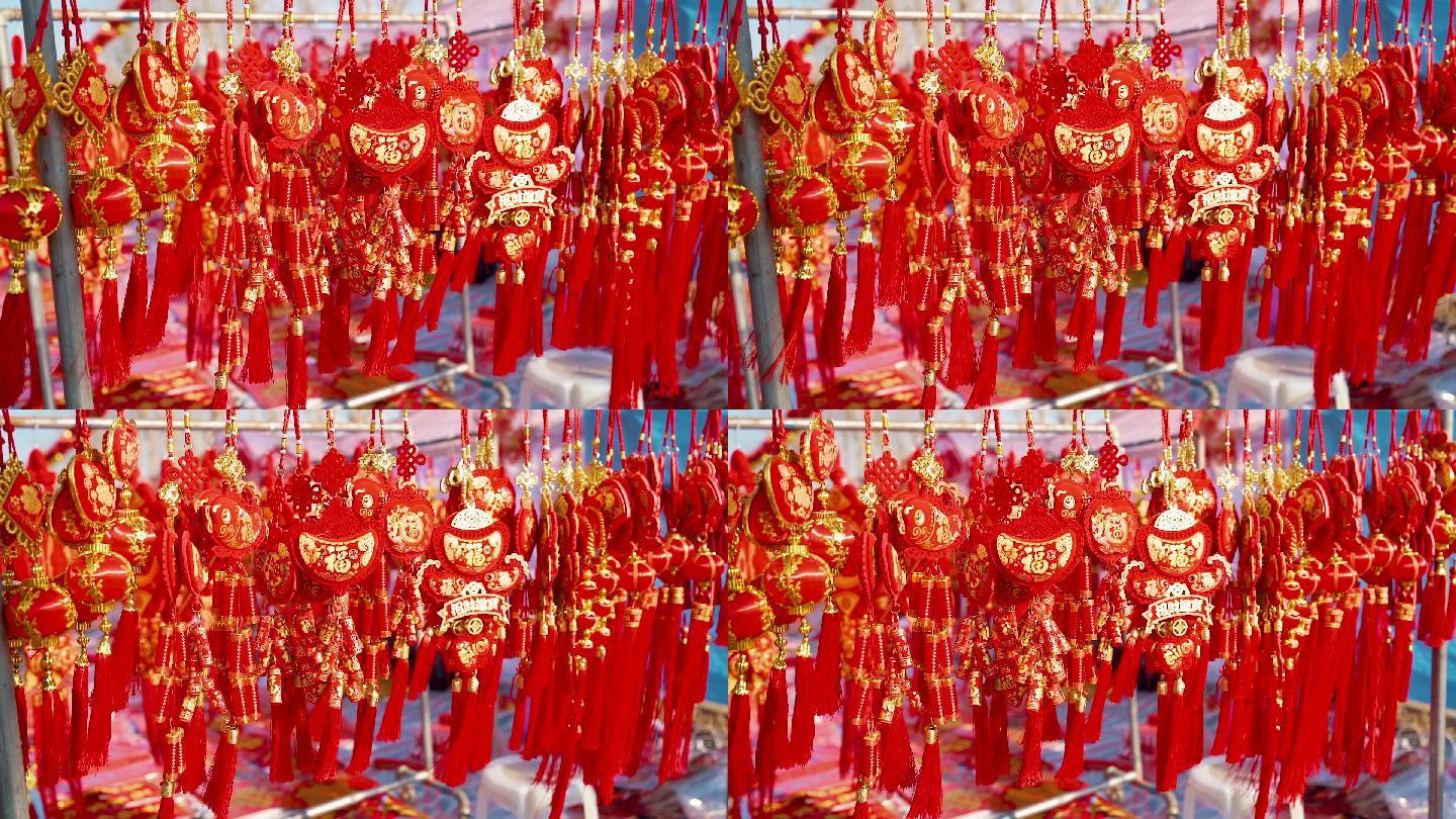 中国传统春节新年沈阳造化大集春联灯笼年味
