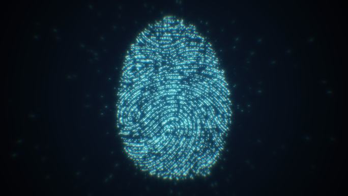 蓝色指纹识别信息资料录入科技智能智慧