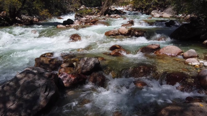 西藏东达山奔腾的溪流（1）