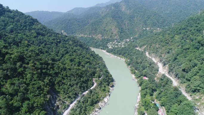 印度恒河河流航拍
