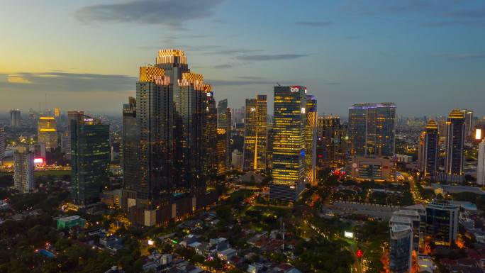 印度尼西亚城市夜景金融科技城市