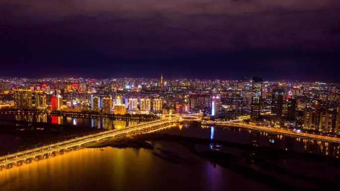 哈尔滨 夜景航拍