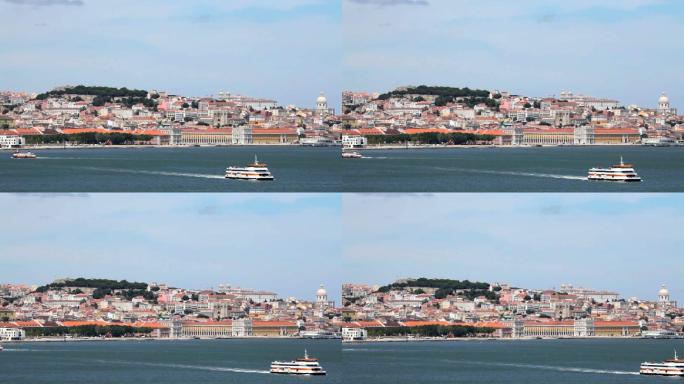 葡萄牙里斯本国外风光沿海轮船