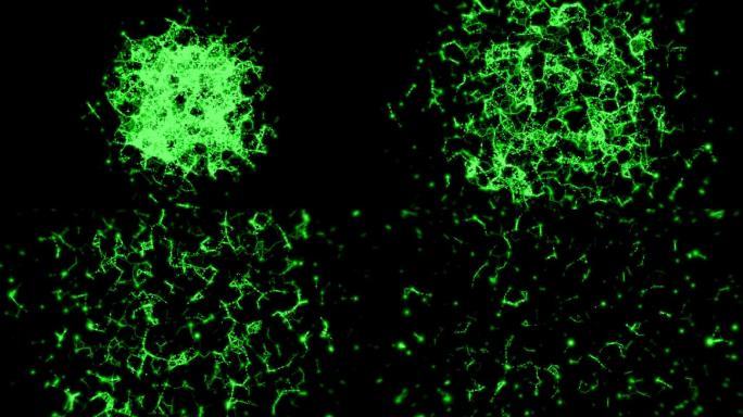4K 绿色粒子冲击波 爆炸05