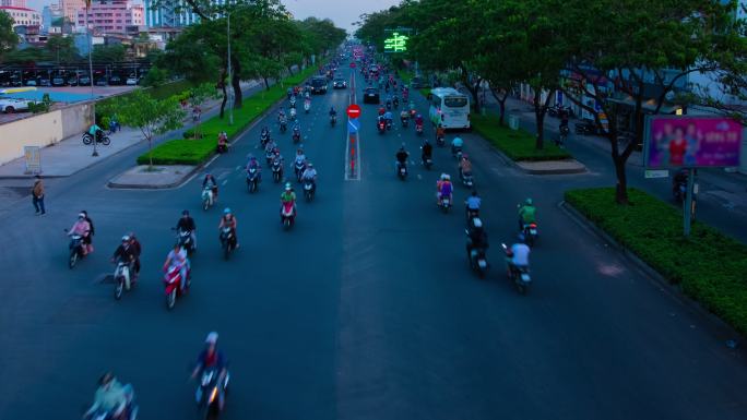 越南胡志明市中心交通堵塞