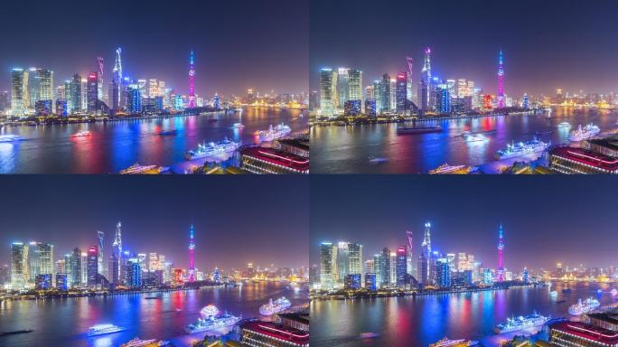 上海北外滩夜色延时