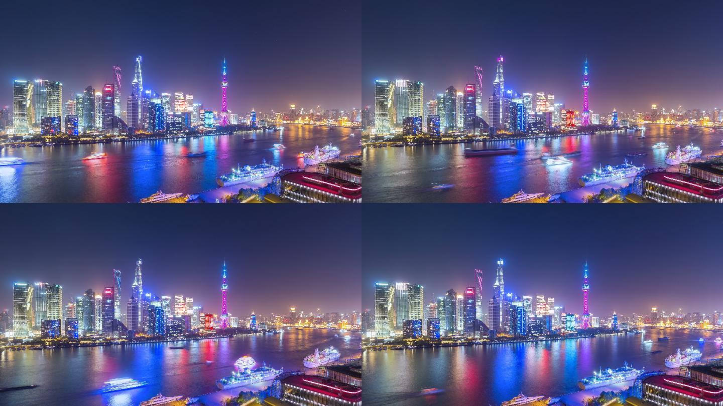 上海北外滩夜色延时