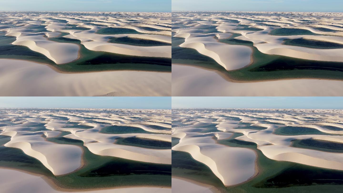 沙丘和雨水无人区千湖荒漠白色荒原