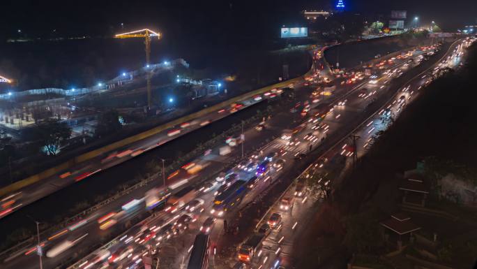 印度孟买城市夜景宣传车流量延时