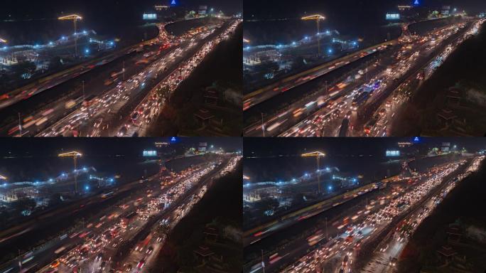 印度孟买城市夜景宣传车流量延时