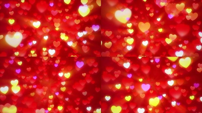 4k情人节的心背景视频2