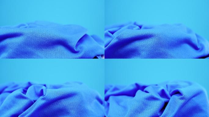 蓝色聚酯织物制成的时尚运动服产品