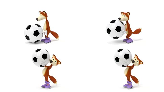 3d狐狸足球运动员
