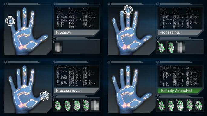 接受指纹扫描界面科技感HUD