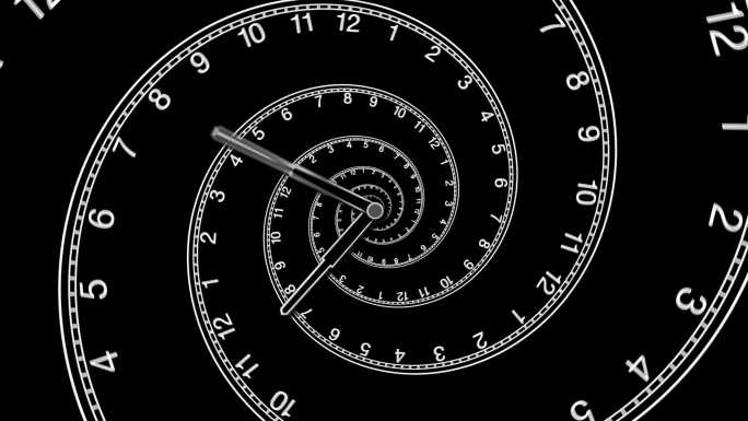 循环经典螺旋时钟抽象意境概念唯美光影时间