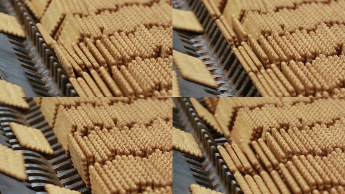 生产带上的饼干流水线全自动化机械制造