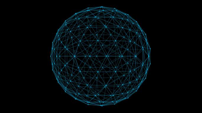 网络连接线和点的球体结构