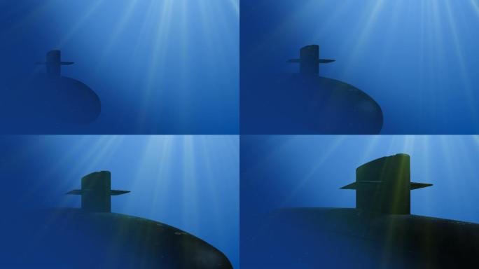 3D动画潜艇深海军事装备视频素材潜水艇水
