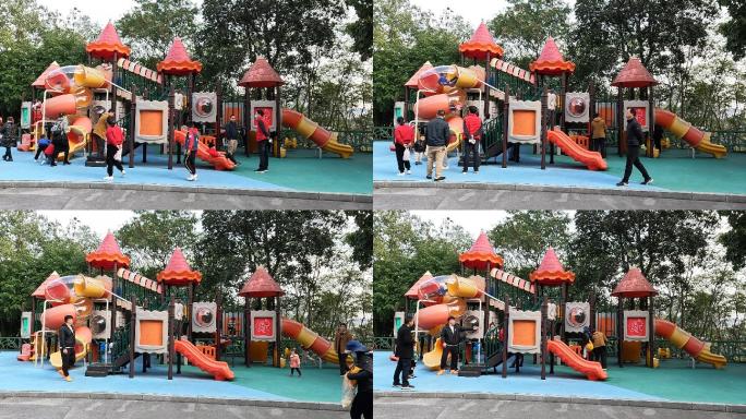 4K延时拍摄南宁凤岭儿童公园儿童快乐城堡