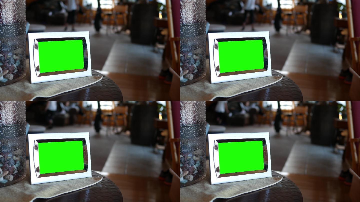 一个绿色的屏幕相框