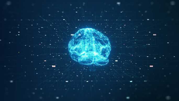 技术人工智能（AI）大脑动画数字数据概念