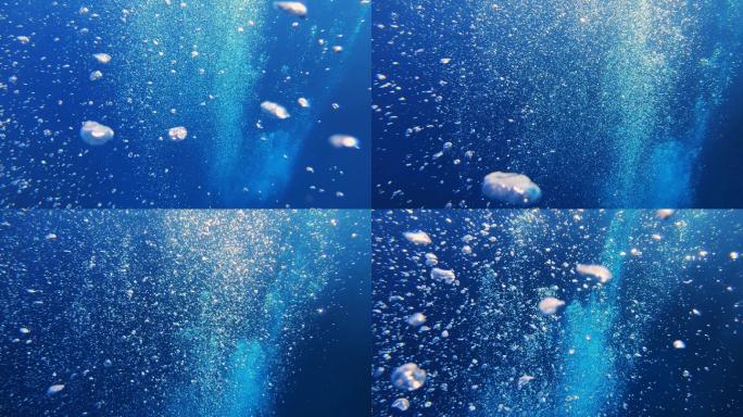 水下气泡实拍视频深海氧气水底泡泡