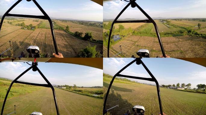 超轻型飞机滑翔机农场喷洒农药飞机单螺旋桨