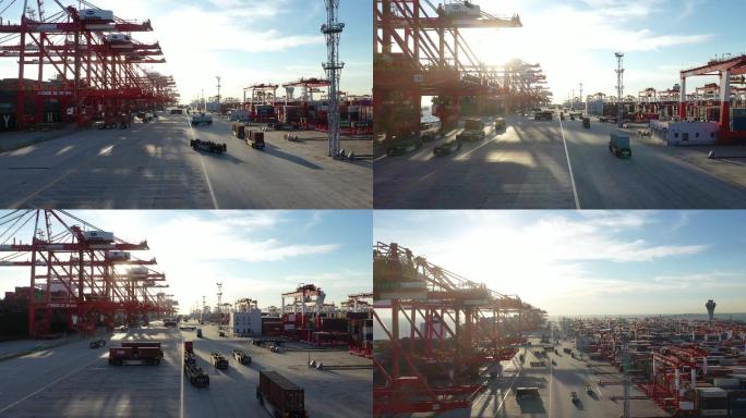 上海洋山深水港全自动集装箱码头实拍4K