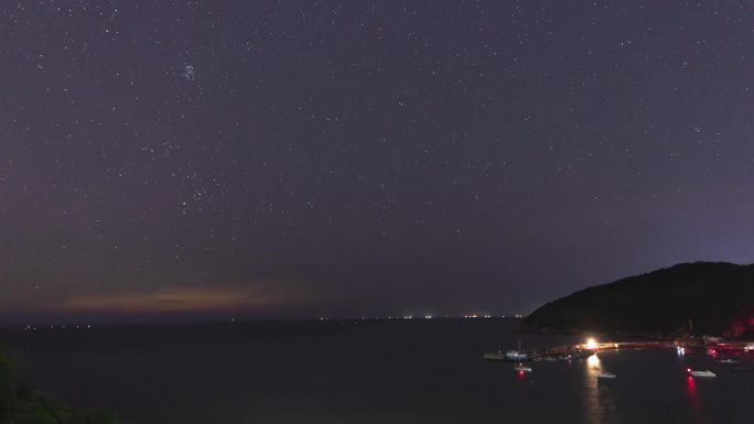 青岛崂山青山村海边星空