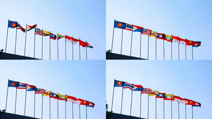 泰国清迈省的东南亚国旗