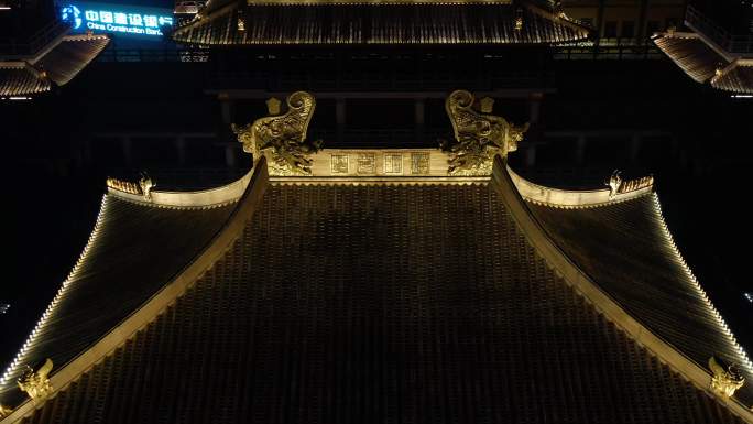 4K原素材-航拍上海静安寺新年祈福头香