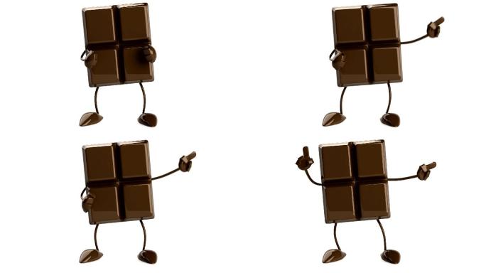 巧克力舞跳舞舞动动作可爱3d动画
