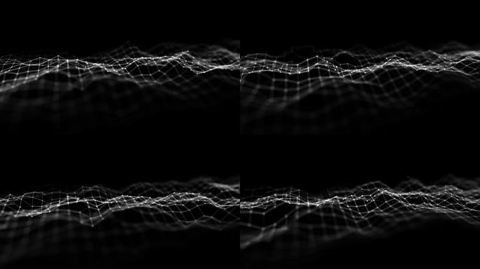 抽象波浪背景科技感点线面波纹连线