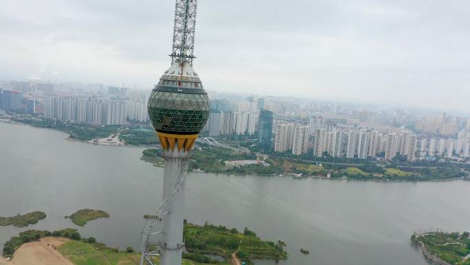 4K航拍环绕临沂市城市风景