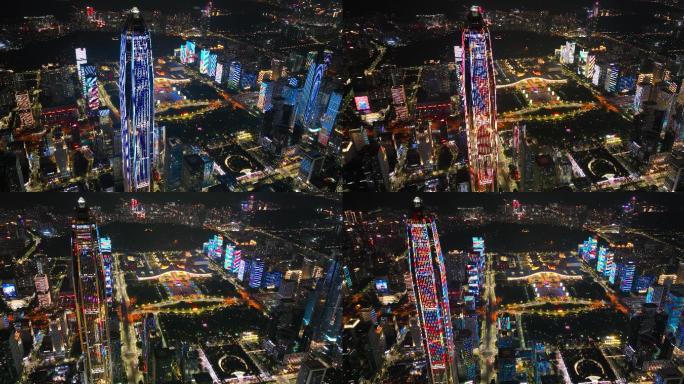【正版5K素材】深圳市民中心灯光秀航拍
