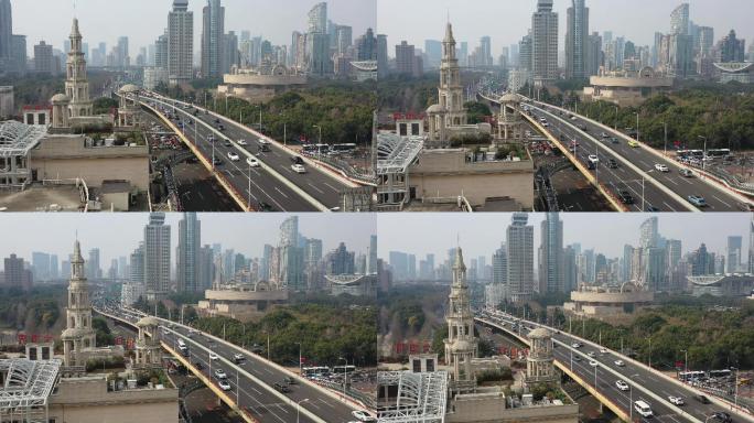 4K原素材-上海大世界游乐中心延安高架