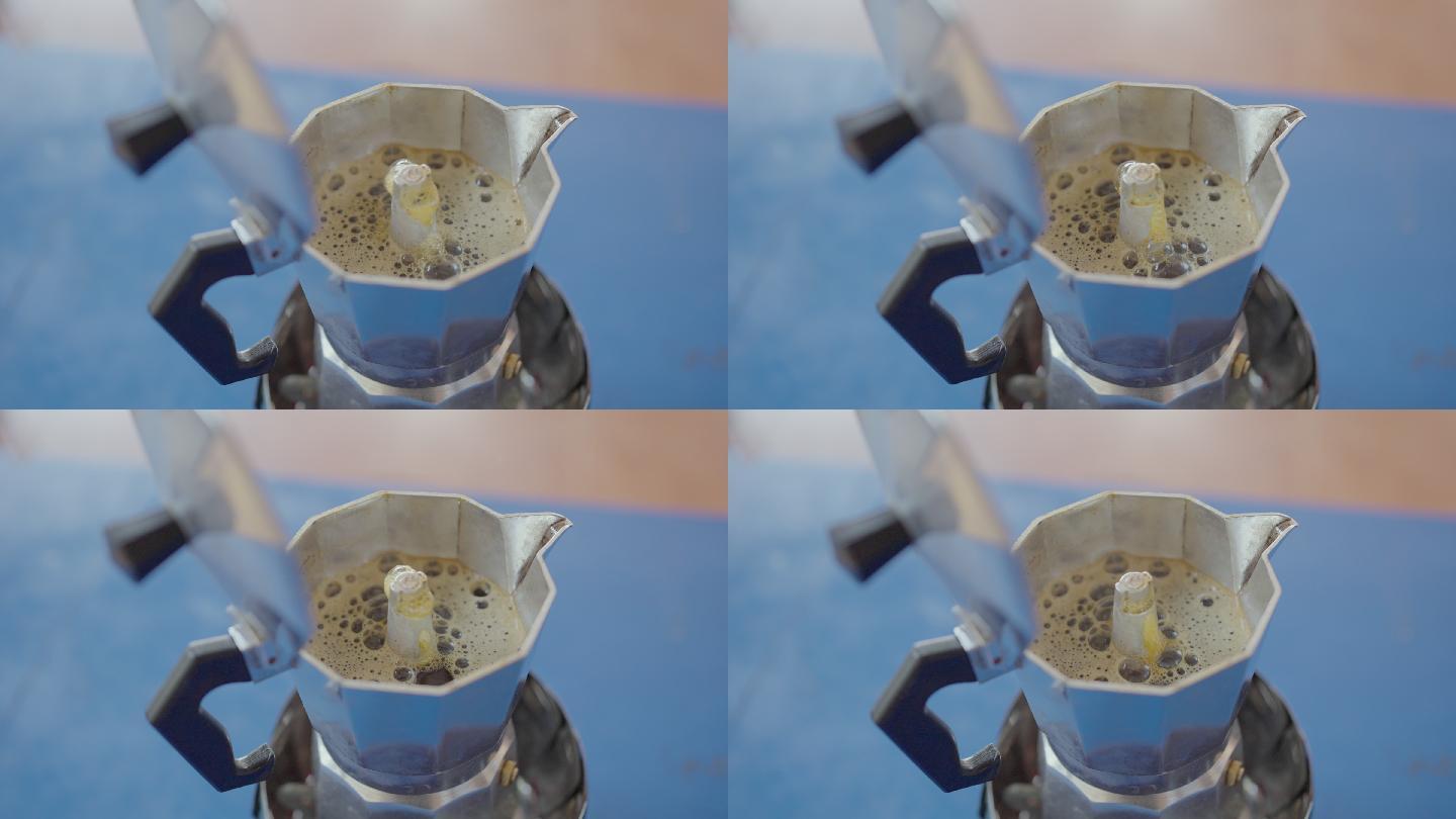 咖啡壶在家制作美式咖啡。