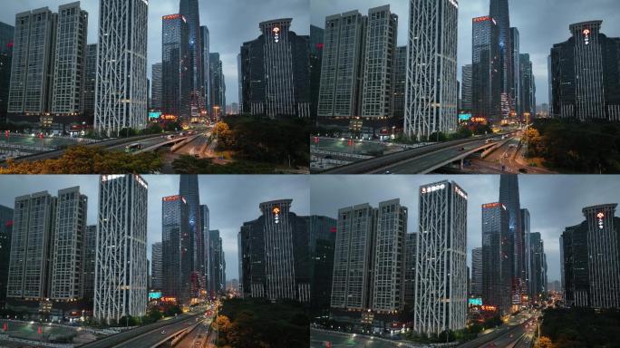 4K航拍：深圳中心区城市风光大气磅礴5